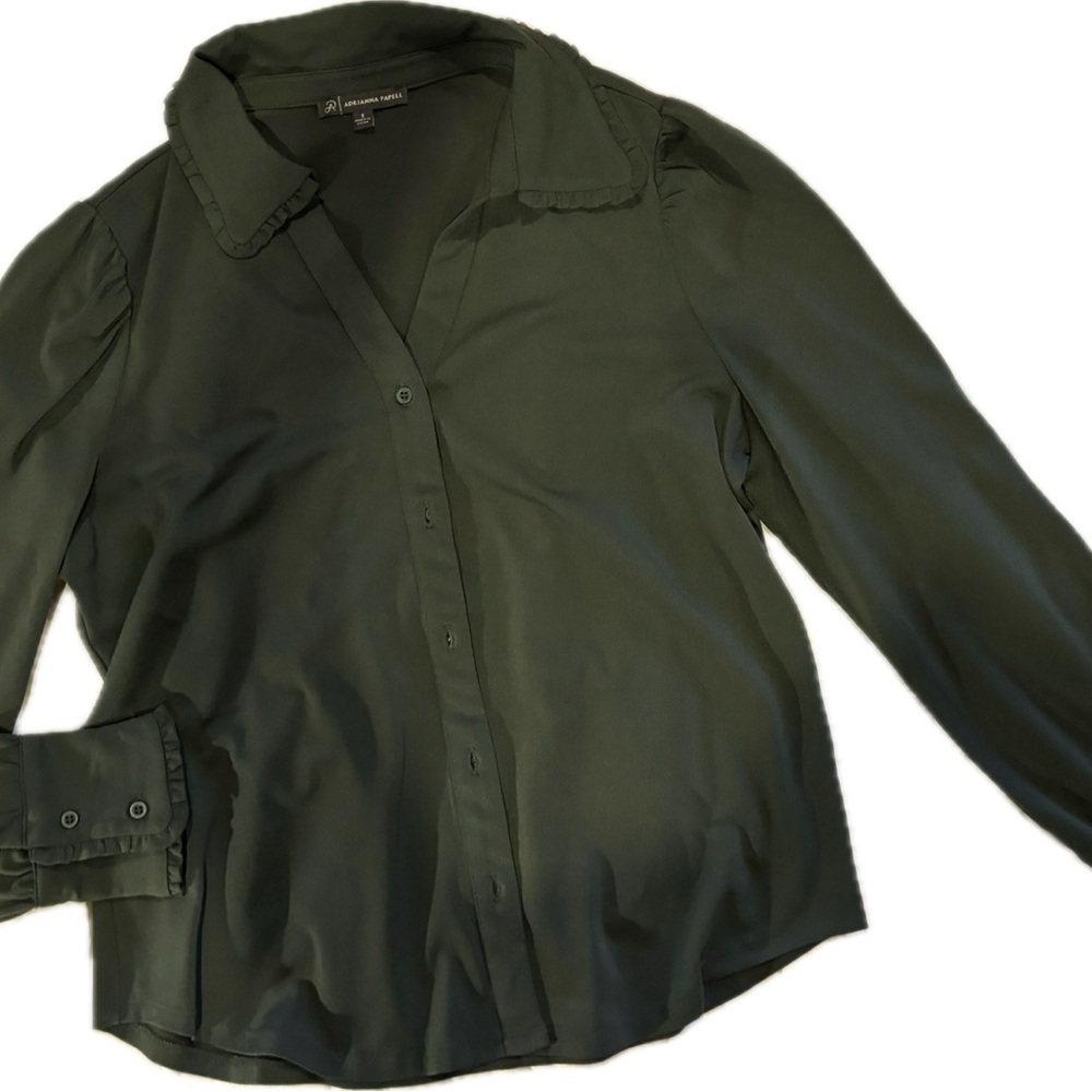 Adrianna Papell Forest Green Blouse